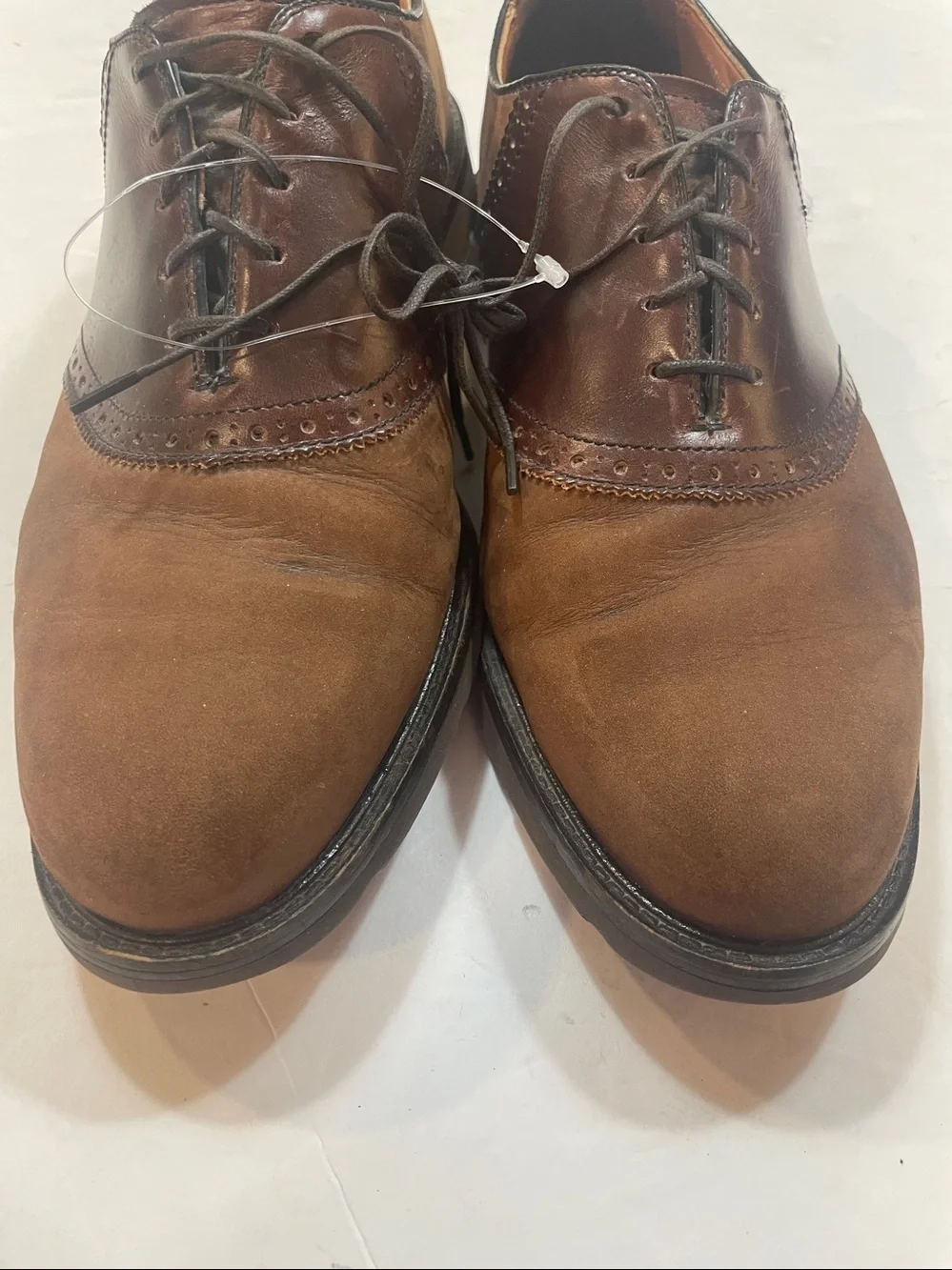 Bostonian Two-Tone Brown & Dark Brown Leather Derby Shoes size 10.5